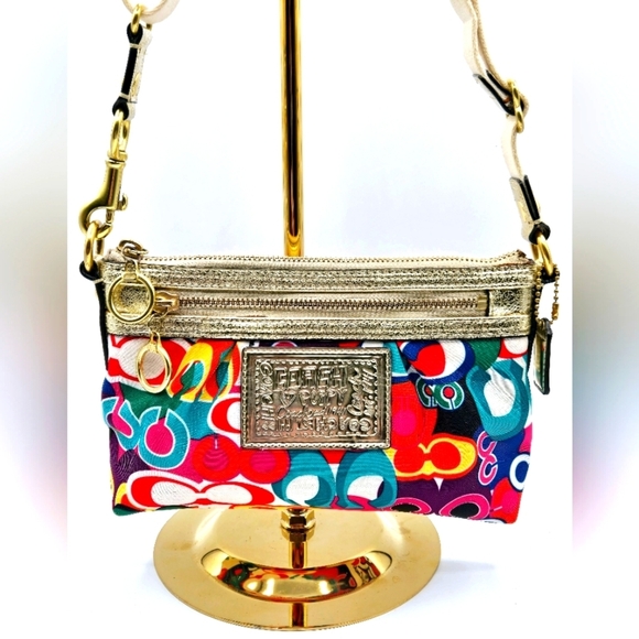 Coach Handbags - COACH POPPY Crossbody Nylon Op C Print Vibrant Colors